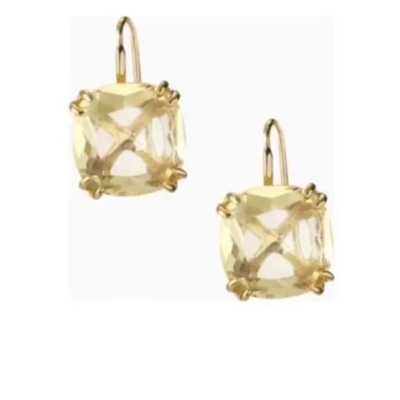 stella &βdot ~ luxe cushion cut drop earrings ~ citrine canary yellow - Picture 3 of 6
